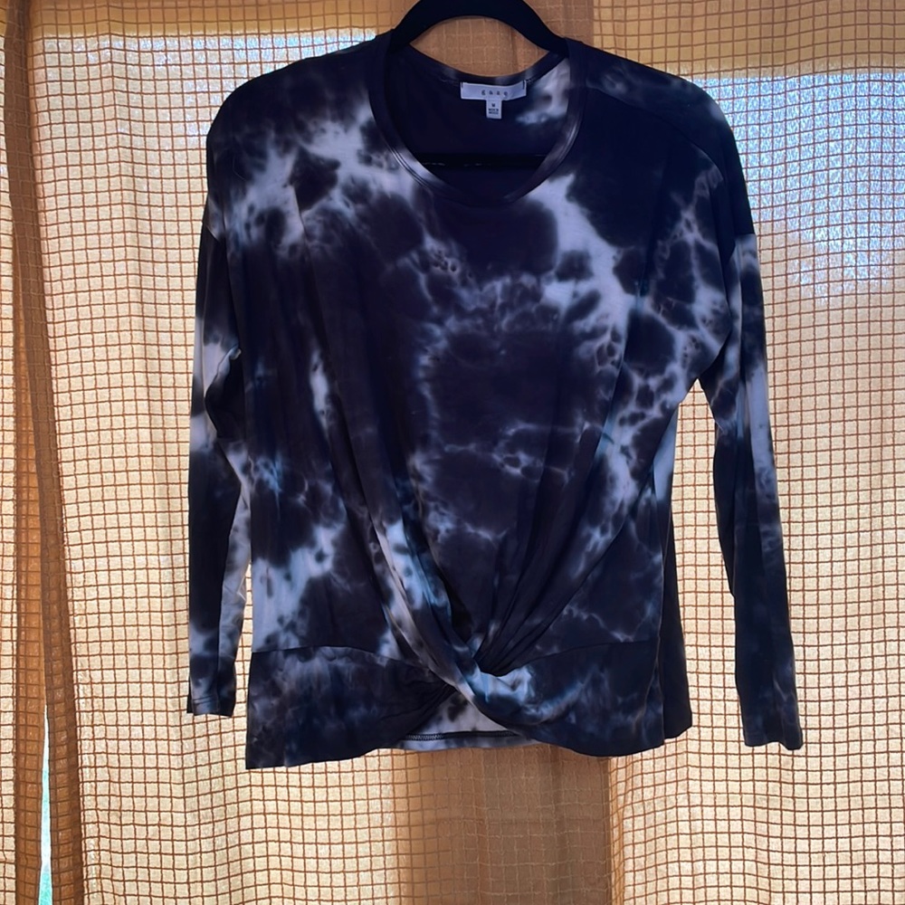 Gaze Black and White Tie Dye Long Sleeve Shirt